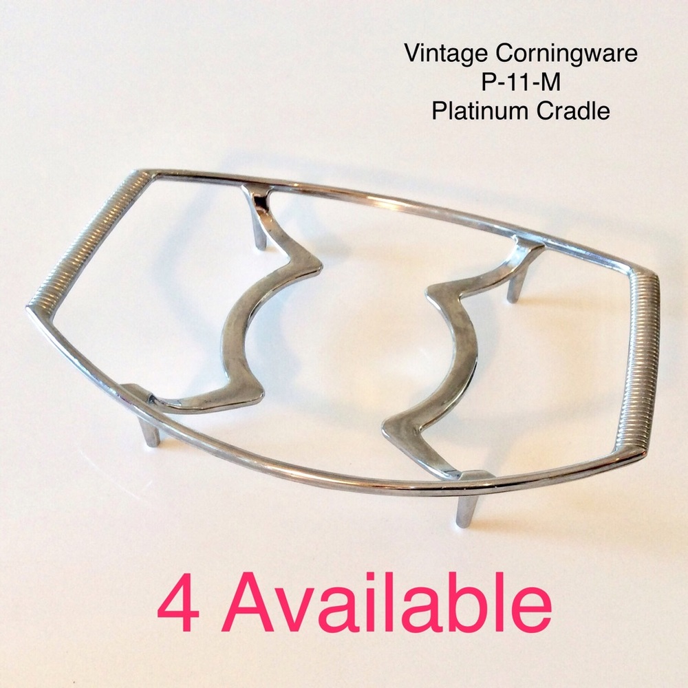 Corningware P-11-M Vintage Platinum Cradle